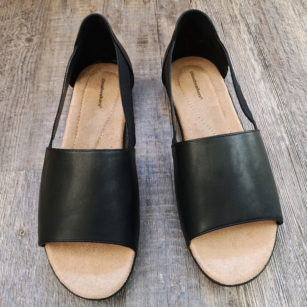Cloudwalkers by Avenue Peyton black slip-on sandals size 13W